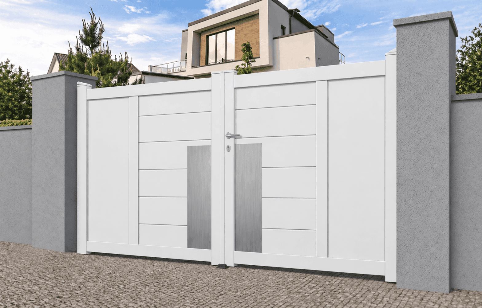 Portail battant aluminium plein alunox - Irlande