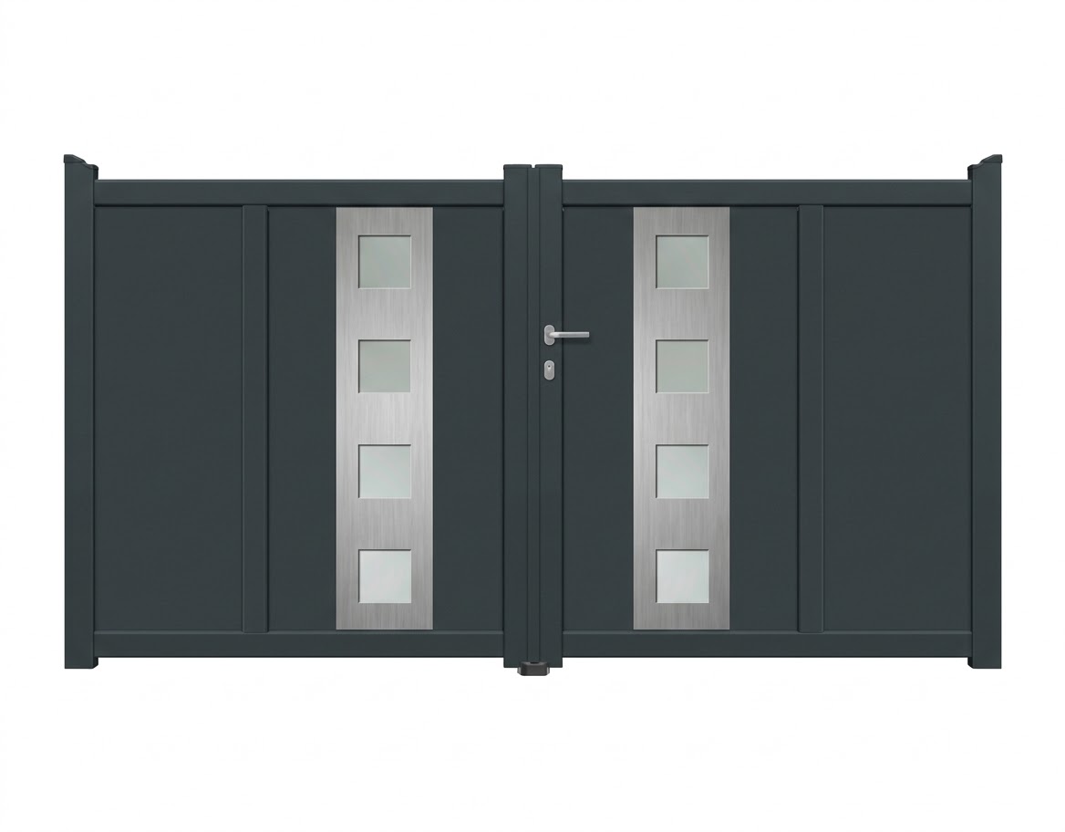 Portail battant aluminium vitré - Chypre