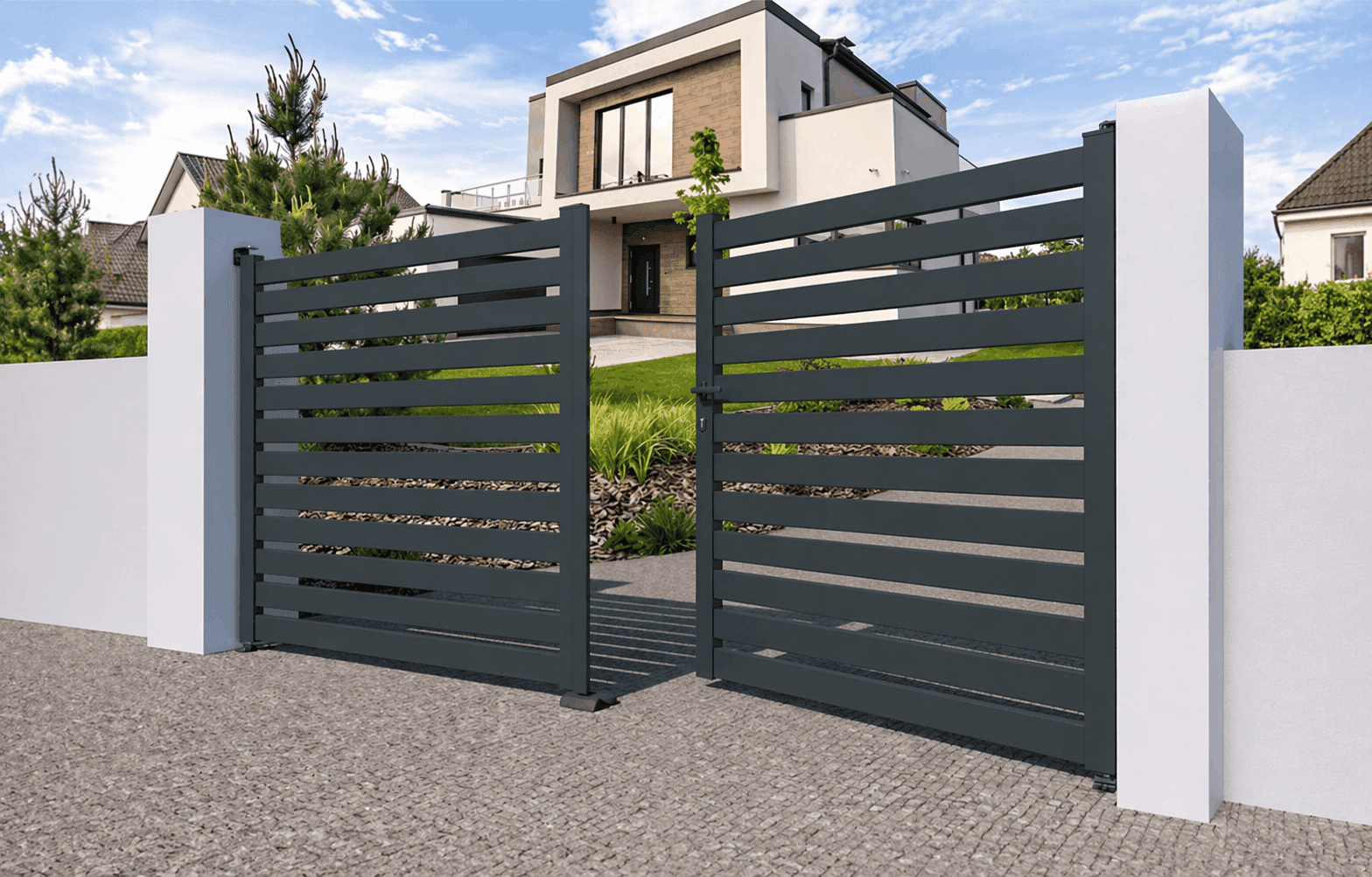 Portail battant aluminium ajouré - Australie