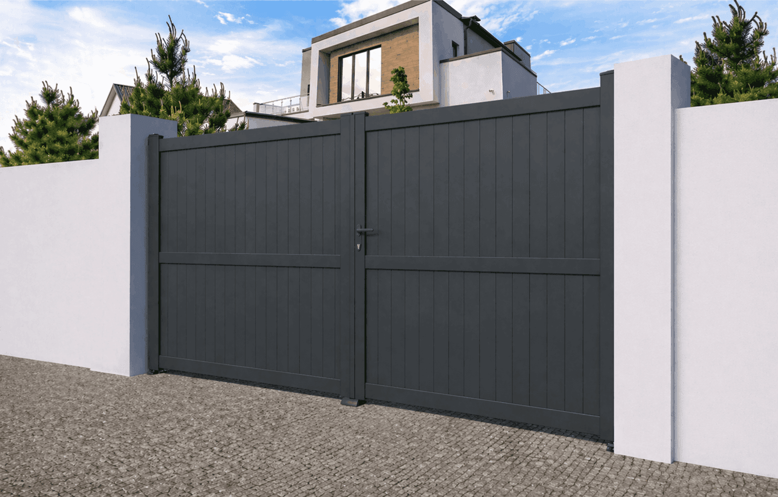 Portail battant aluminium manuel - Tahiti