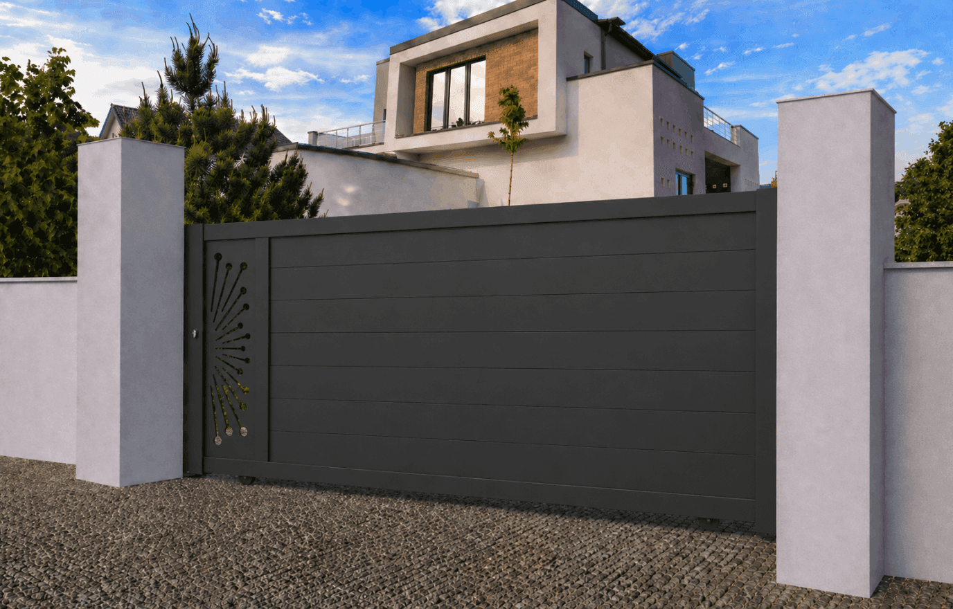 Portail coulissant aluminium manuel - Sumatra
