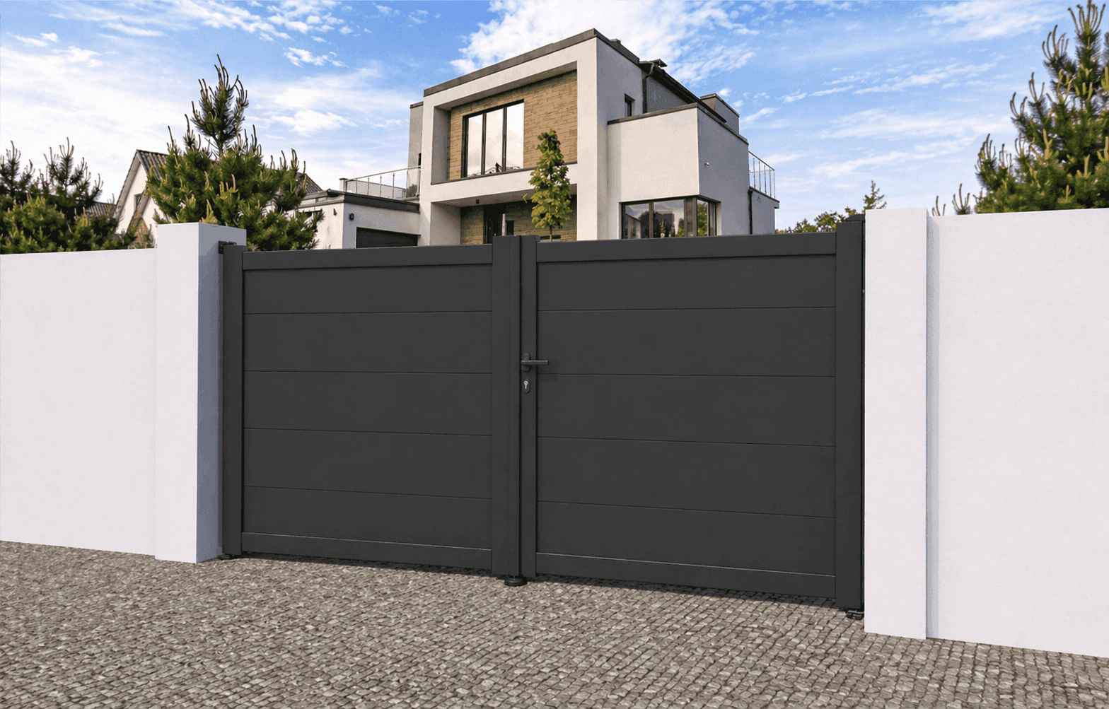 Portail battant aluminium manuel - Skye