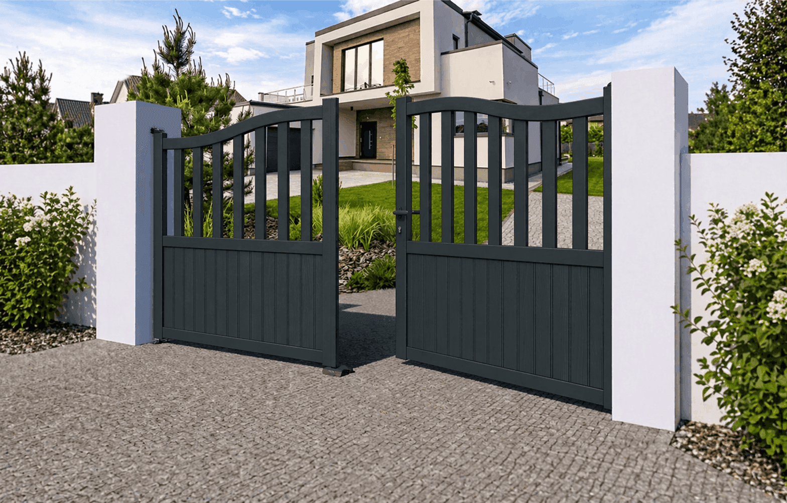 Portail battant aluminium manuel - Sardaigne