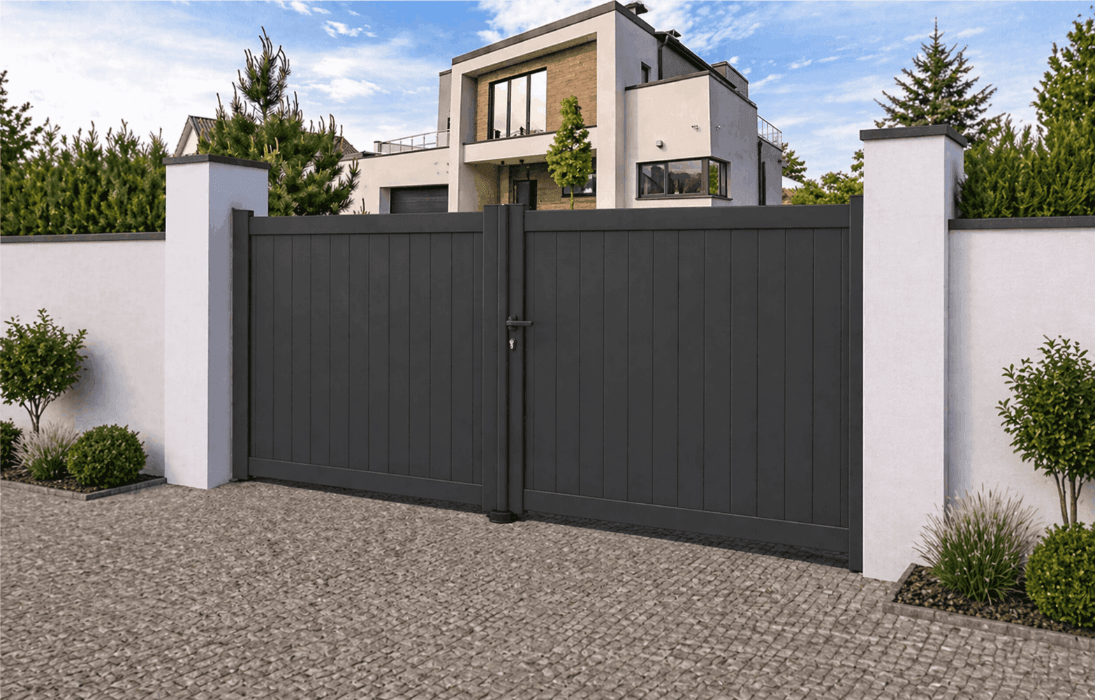 Portail battant aluminium manuel - Bali