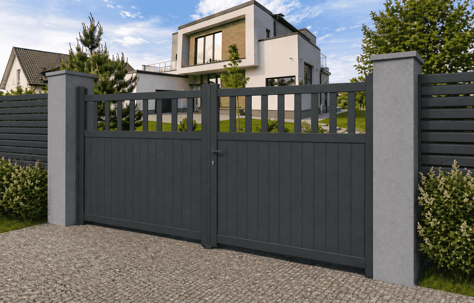 Portail battant aluminium manuel - Lanta