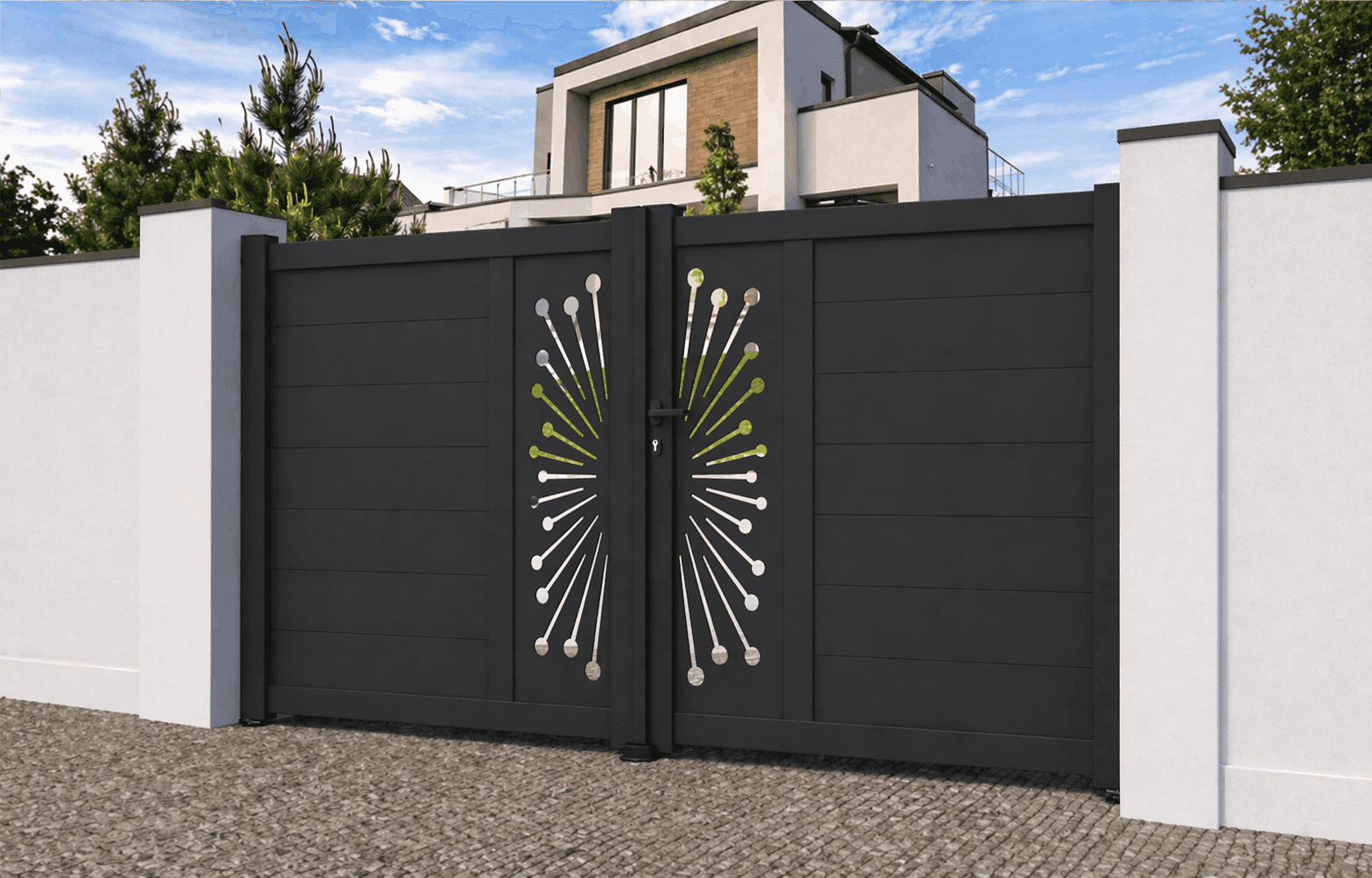 Portail battant aluminium manuel - Sumatra