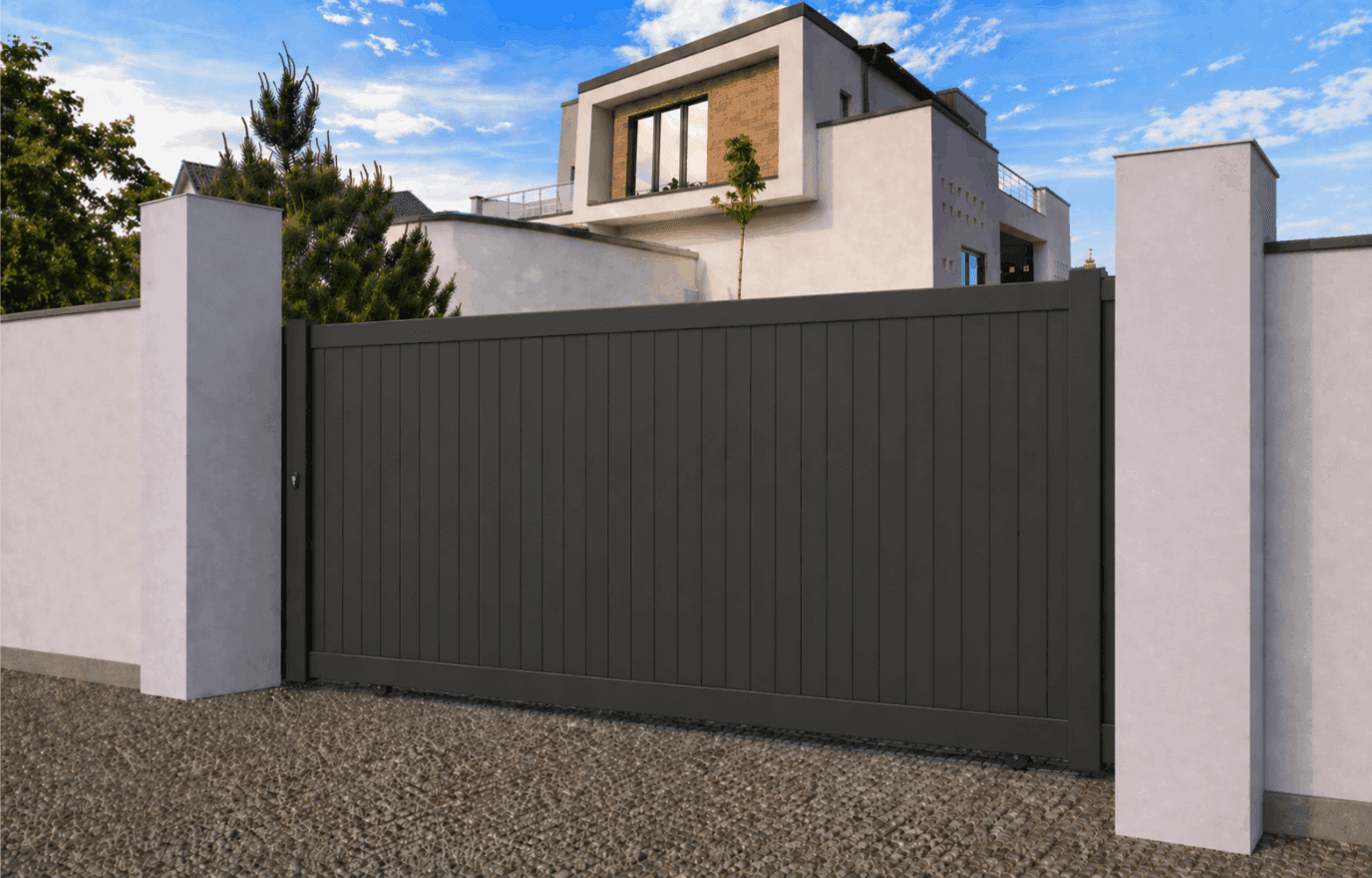 Portail coulissant aluminium manuel - Bali