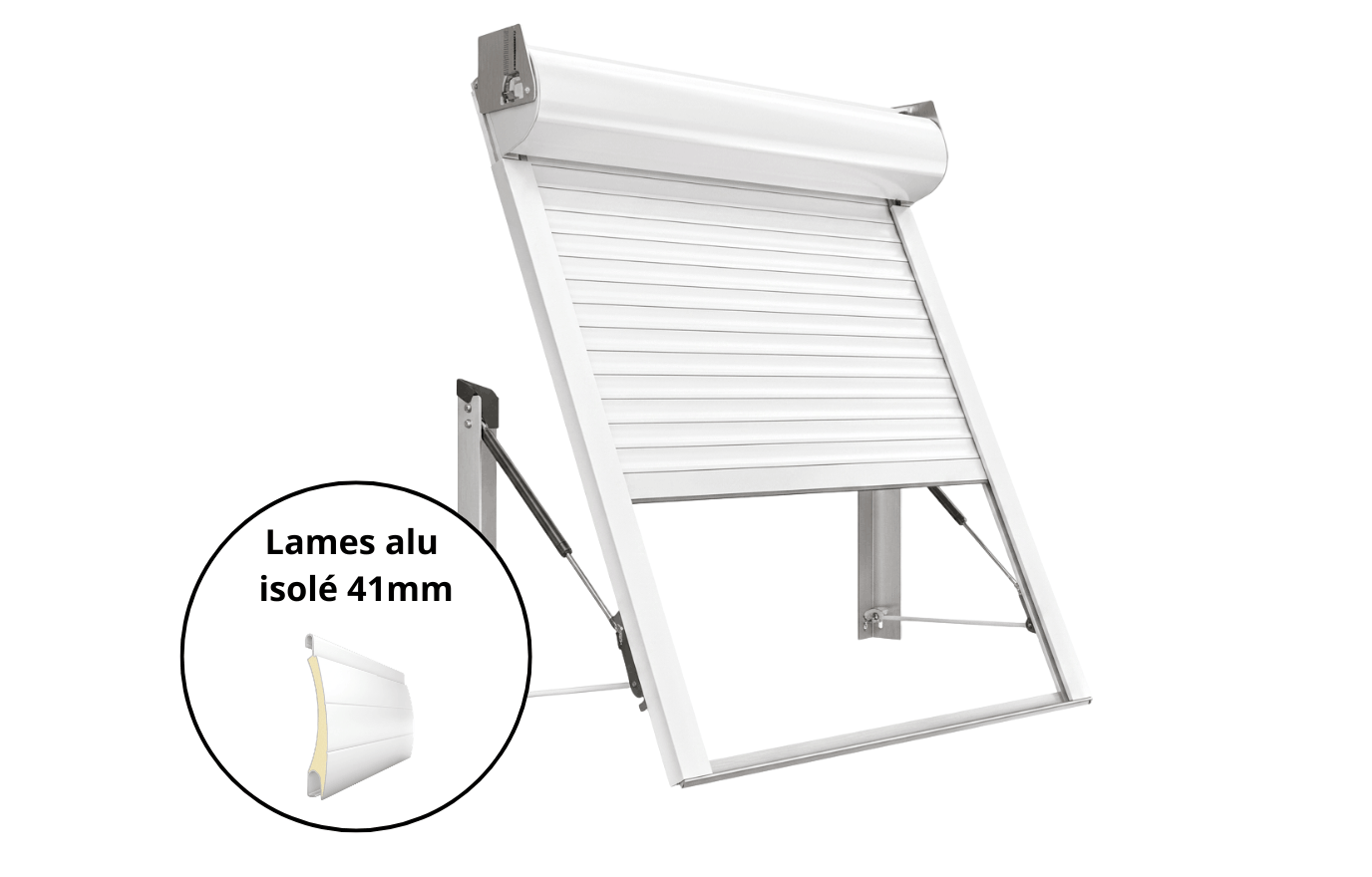 Volet roulant rénovation à projection - Lames en aluminium isolé de 41mm