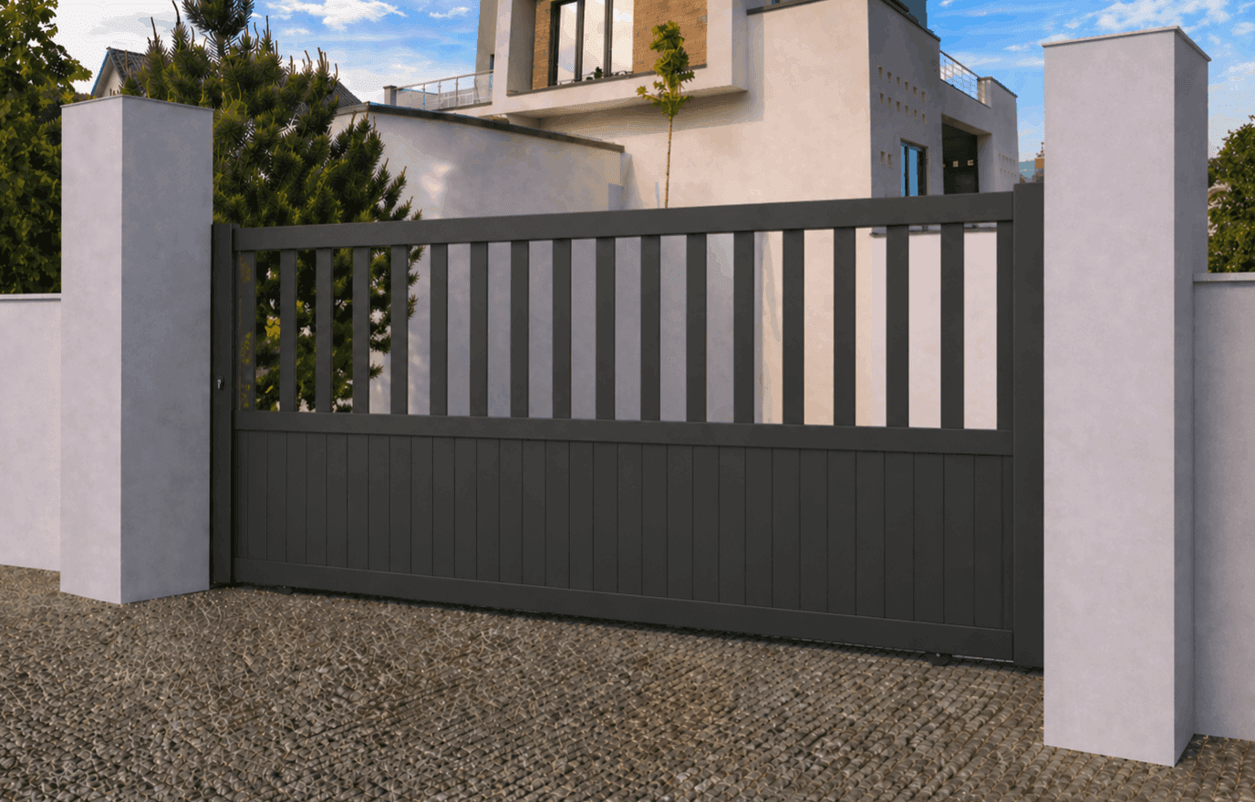 Portail coulissant aluminium manuel - Samoa