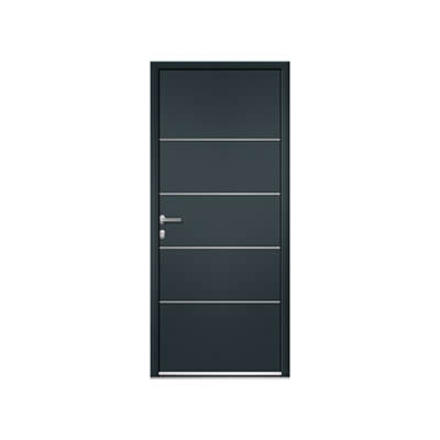 Porte d'entrée aluminium panneau plein alunox - Turini
