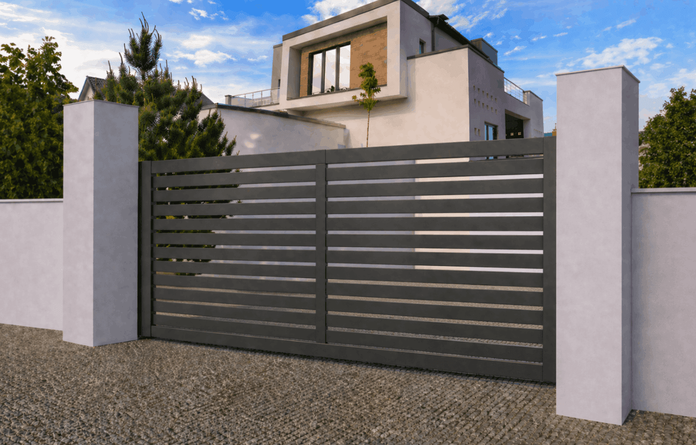 Portail coulissant aluminium ajouré - Australie
