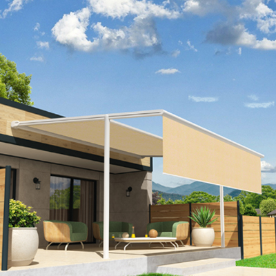 Pergola toile avec lambrequin