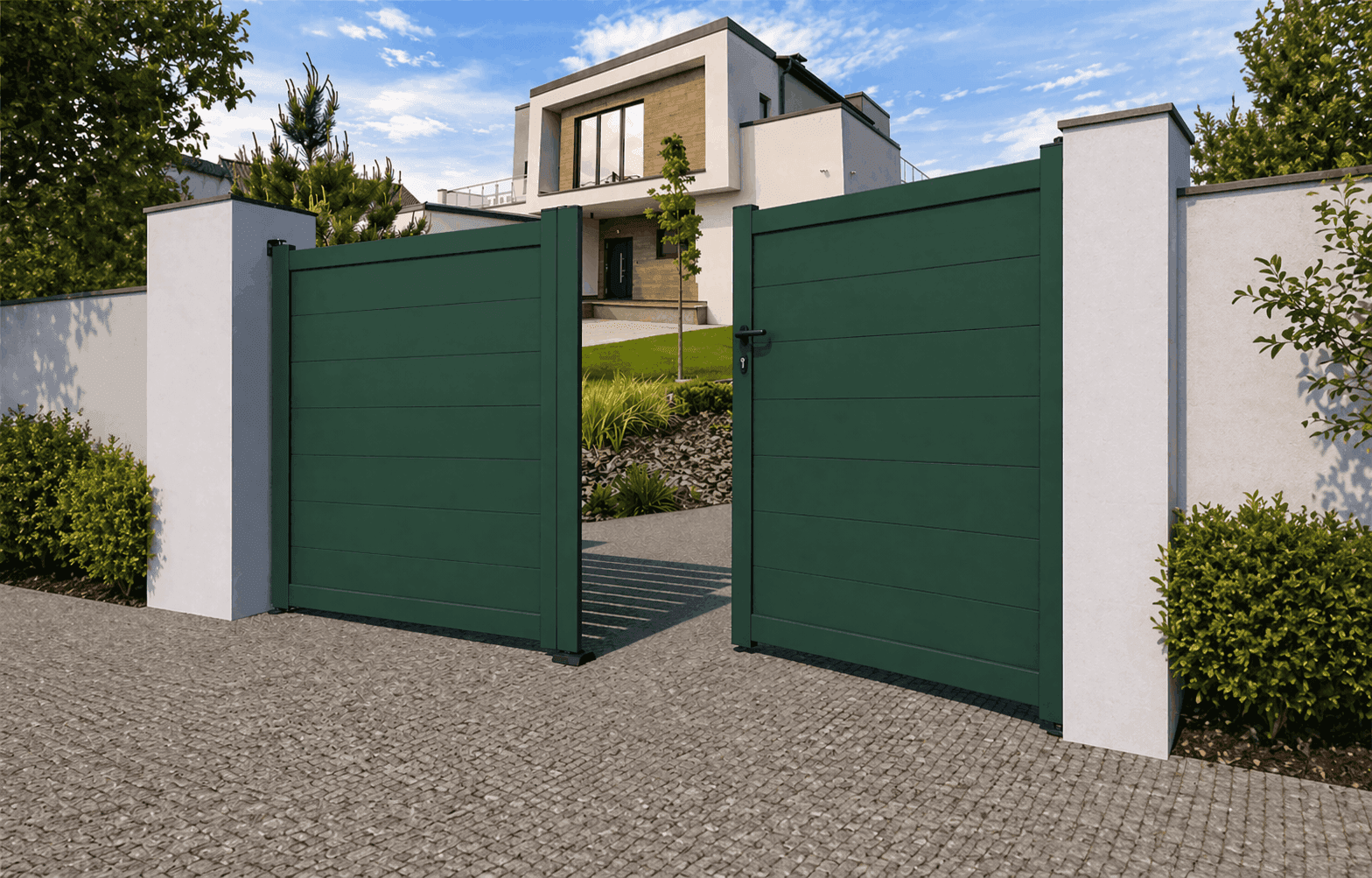 Portail battant aluminium plein - Reunion