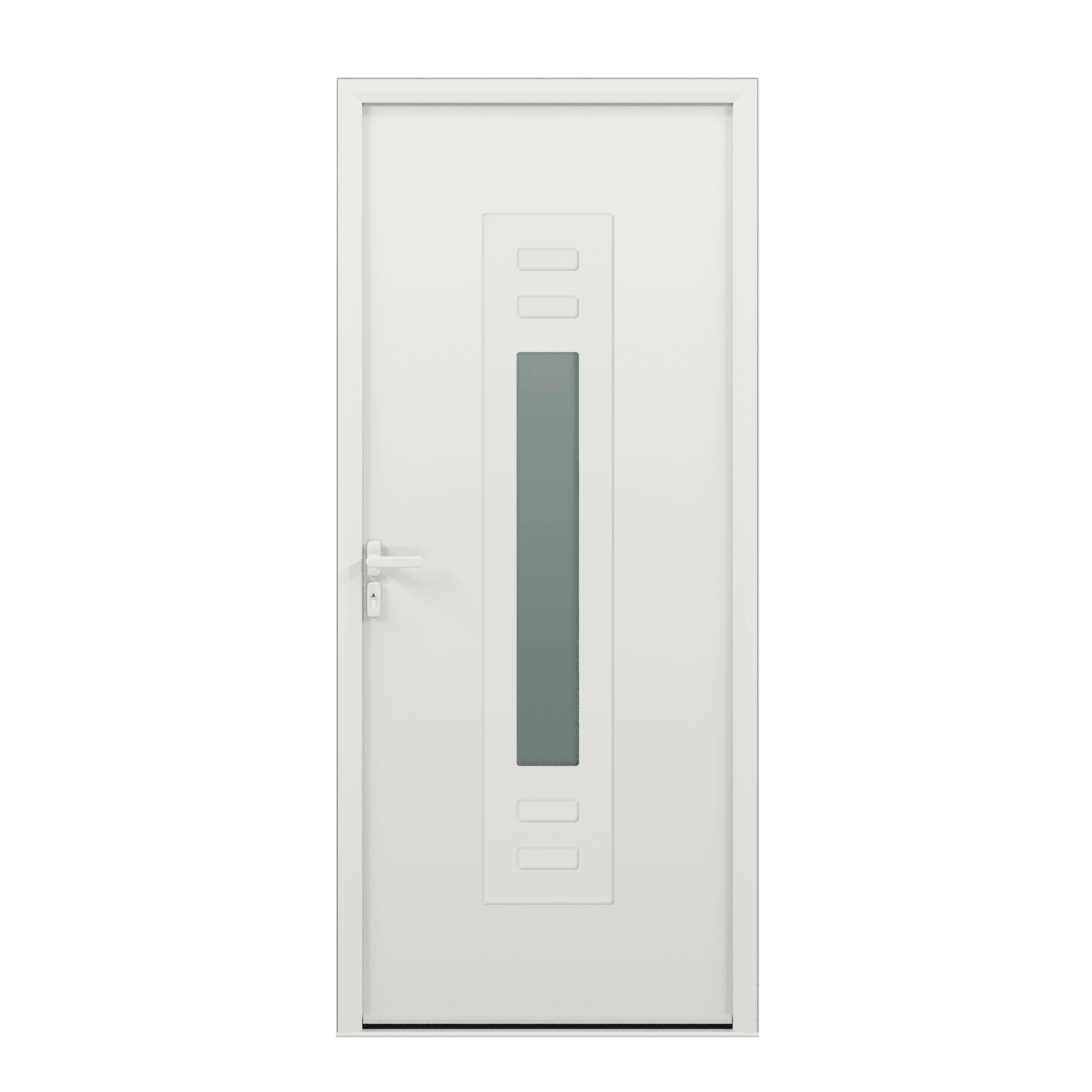 Porte d'entrée acier panneau vitré - Pareloup