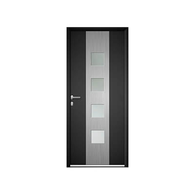 Porte d'entrée aluminium panneau vitré - Bussang
