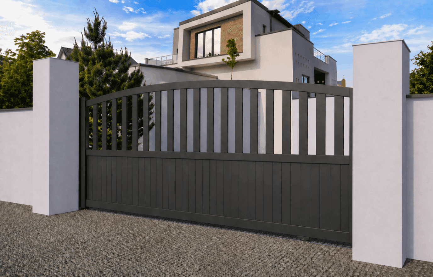 Portail coulissant aluminium ajouré - Fidji