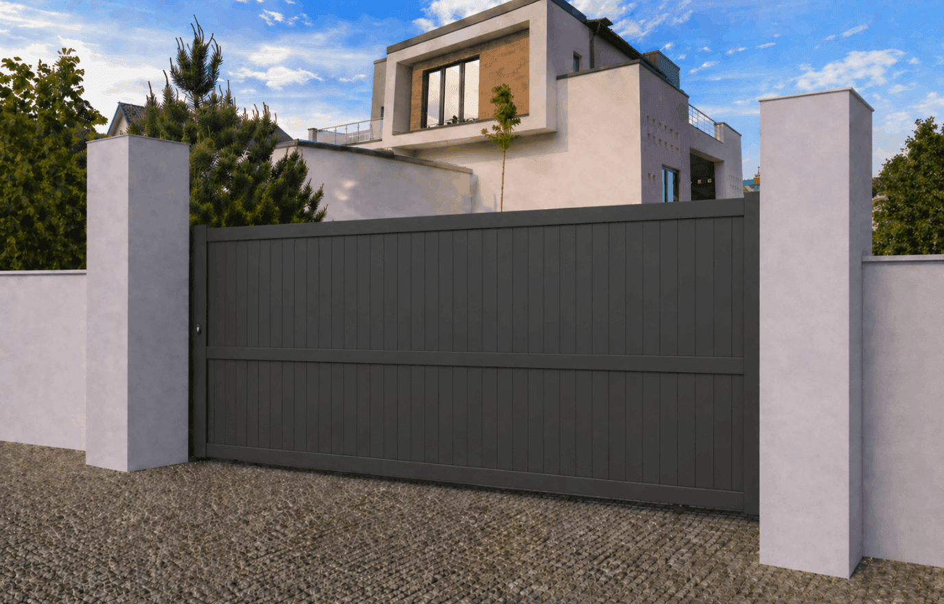Portail coulissant aluminium manuel - Tahiti