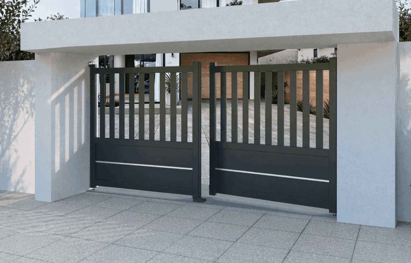 Portail battant aluminium décoratif - Oleron