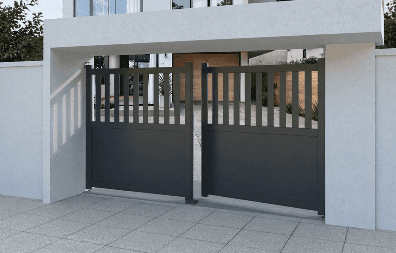Portail battant aluminium motorisé - Canarie