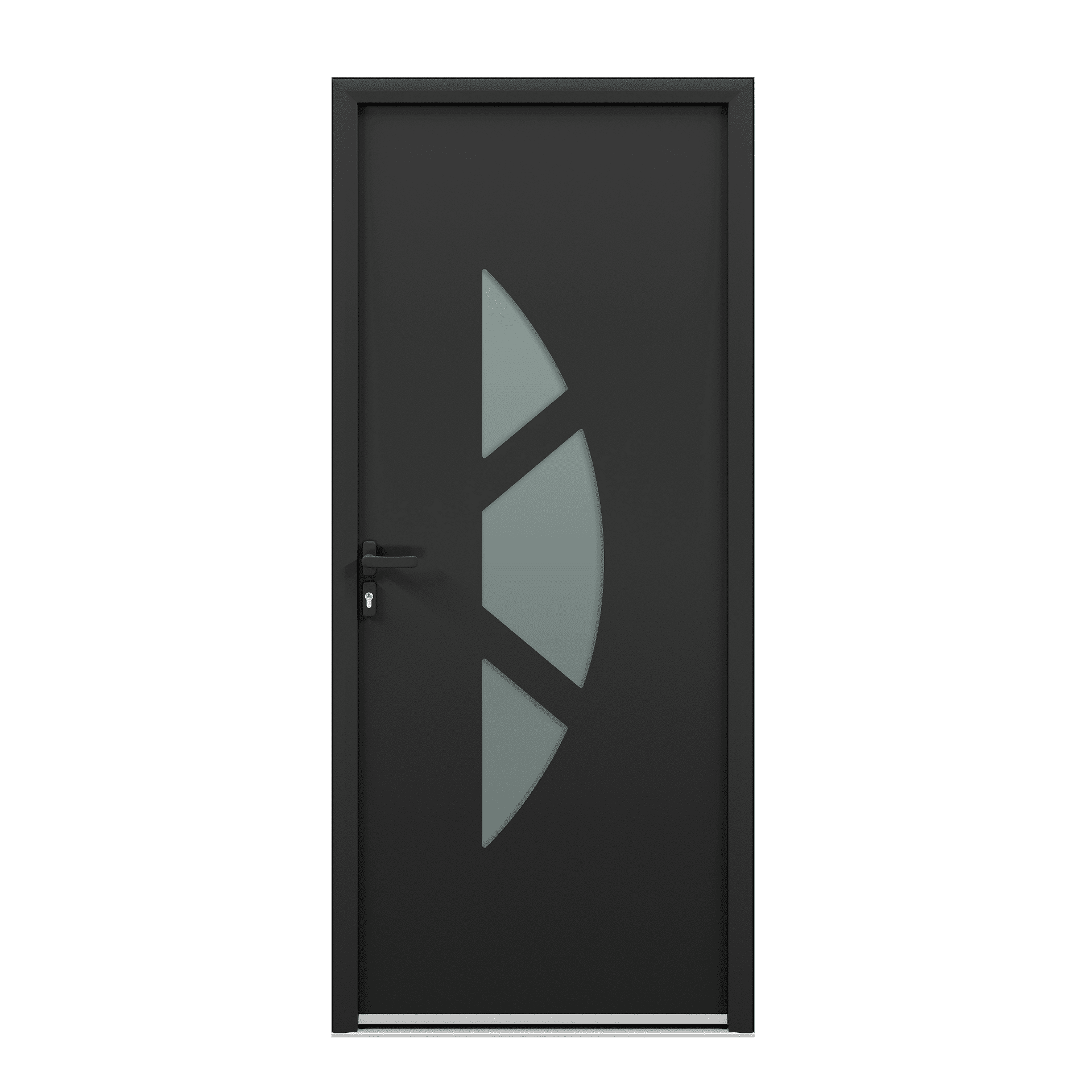 Porte d'entrée acier panneau vitré - Guery