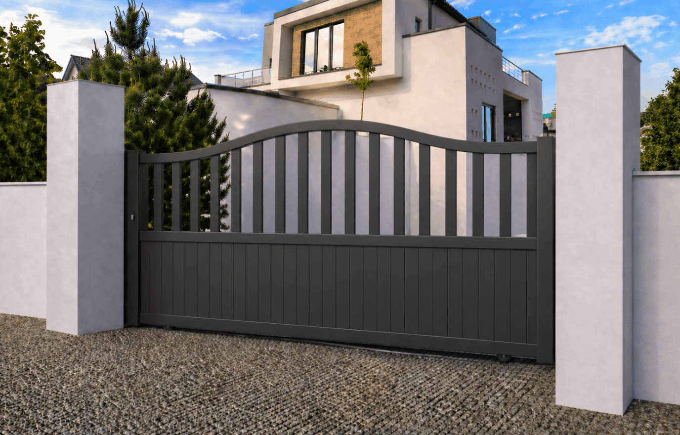 Portail coulissant aluminium manuel - Sardaigne