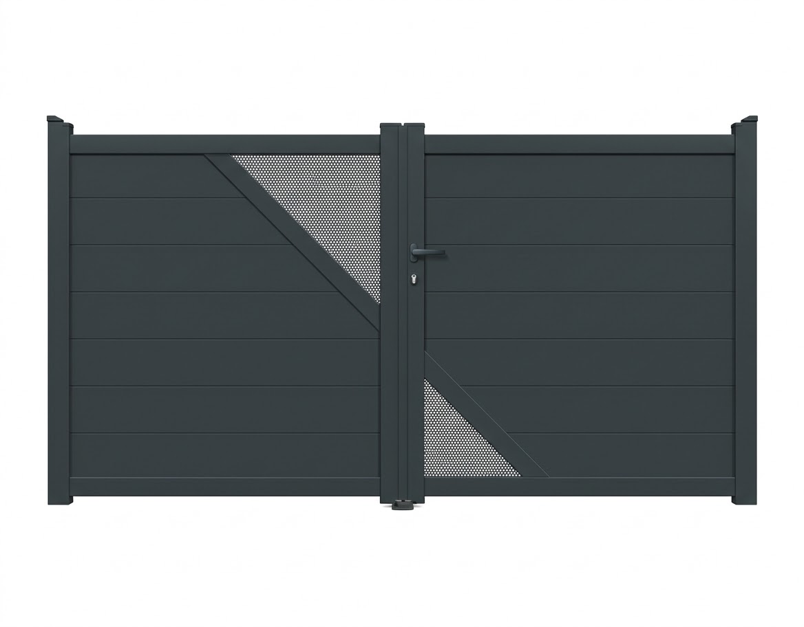 Portail battant aluminium semi-ajouré - Sicile