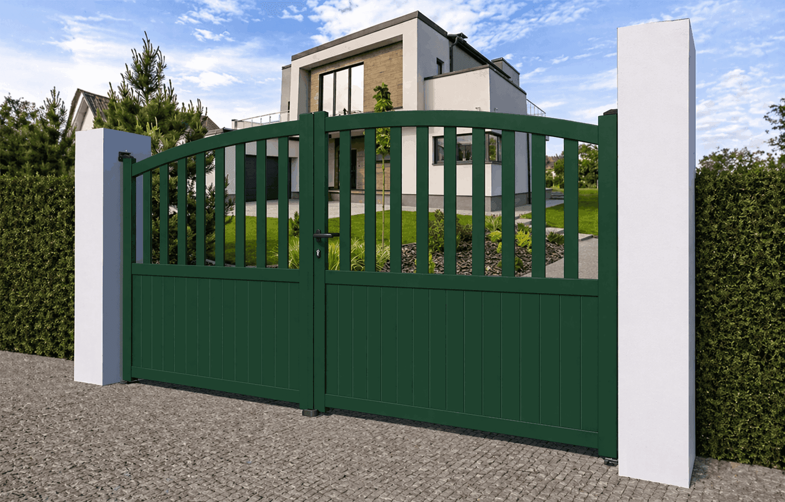 Portail battant aluminium ajouré - Fidji