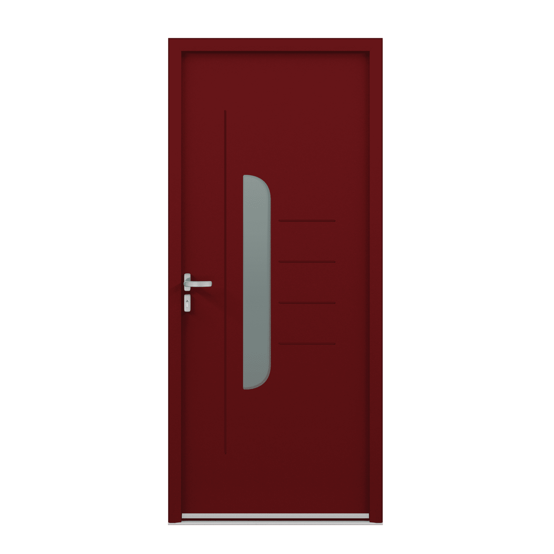 Porte d'entrée acier panneau vitré - Guerlédan