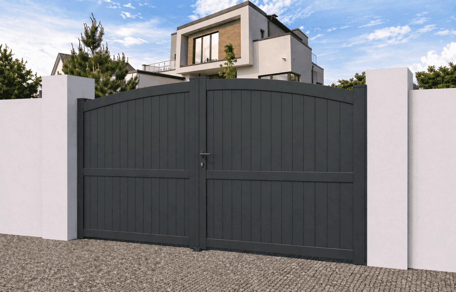 Portail battant aluminium plein - Island