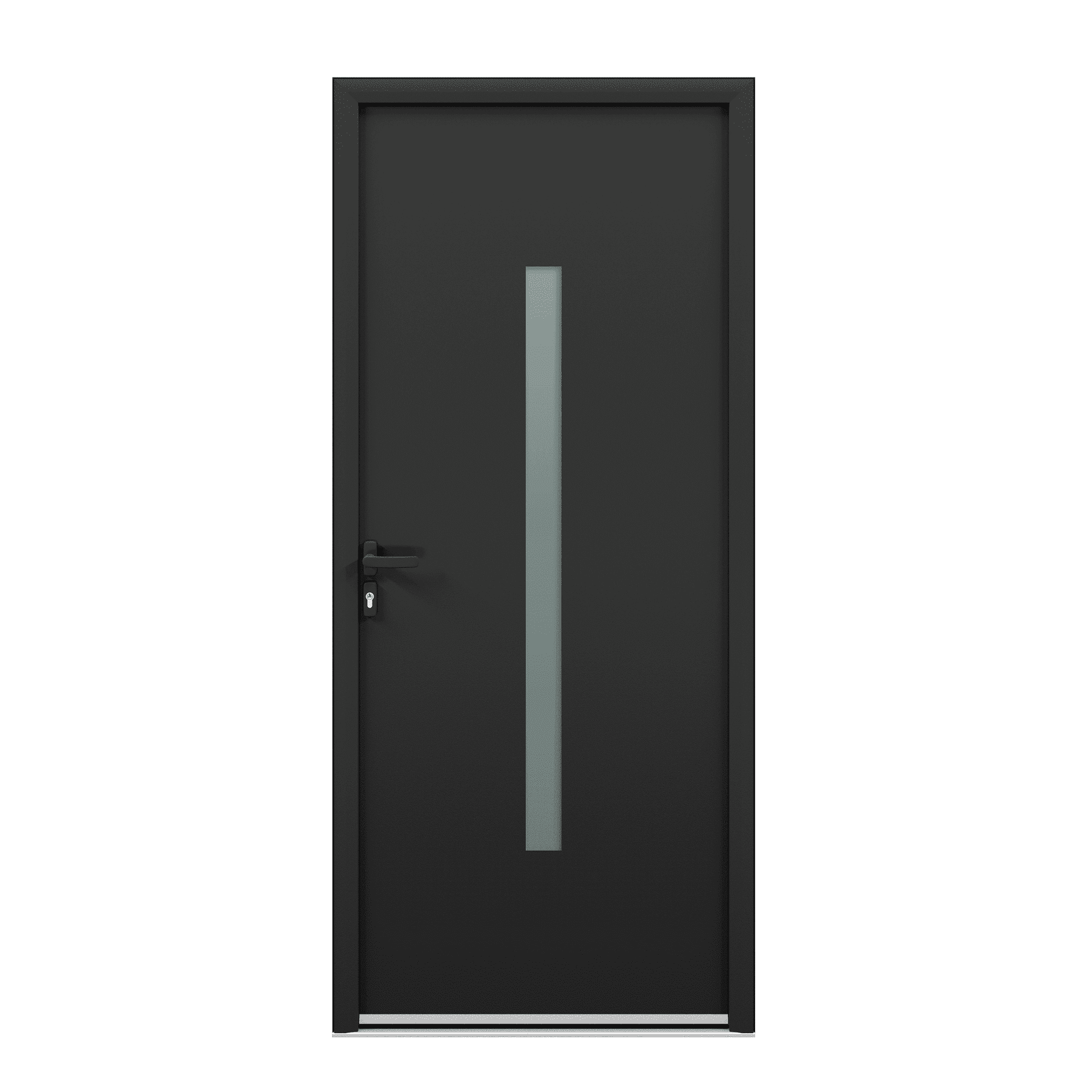 Porte d'entrée acier panneau vitré - Allos