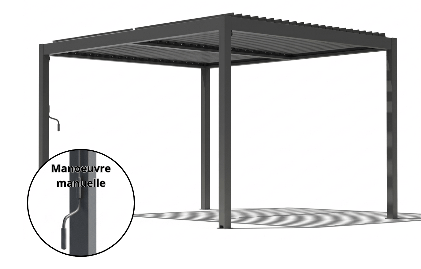 Pergola bioclimatique manuelle autoportante - Ariel