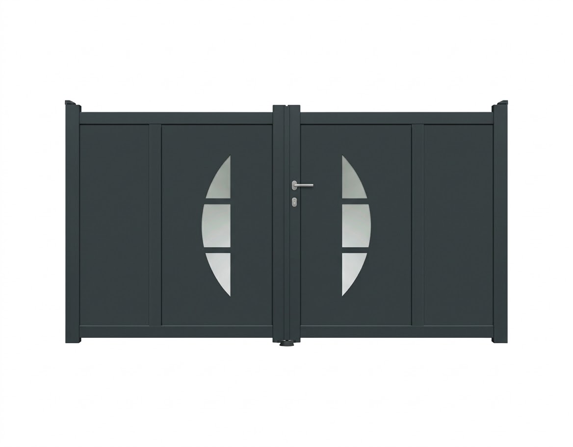 Portail battant aluminium vitré - Jersey