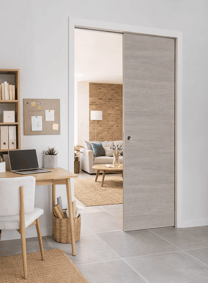 Porte coulissante à galandage TL00 – Intérieur avec cadre