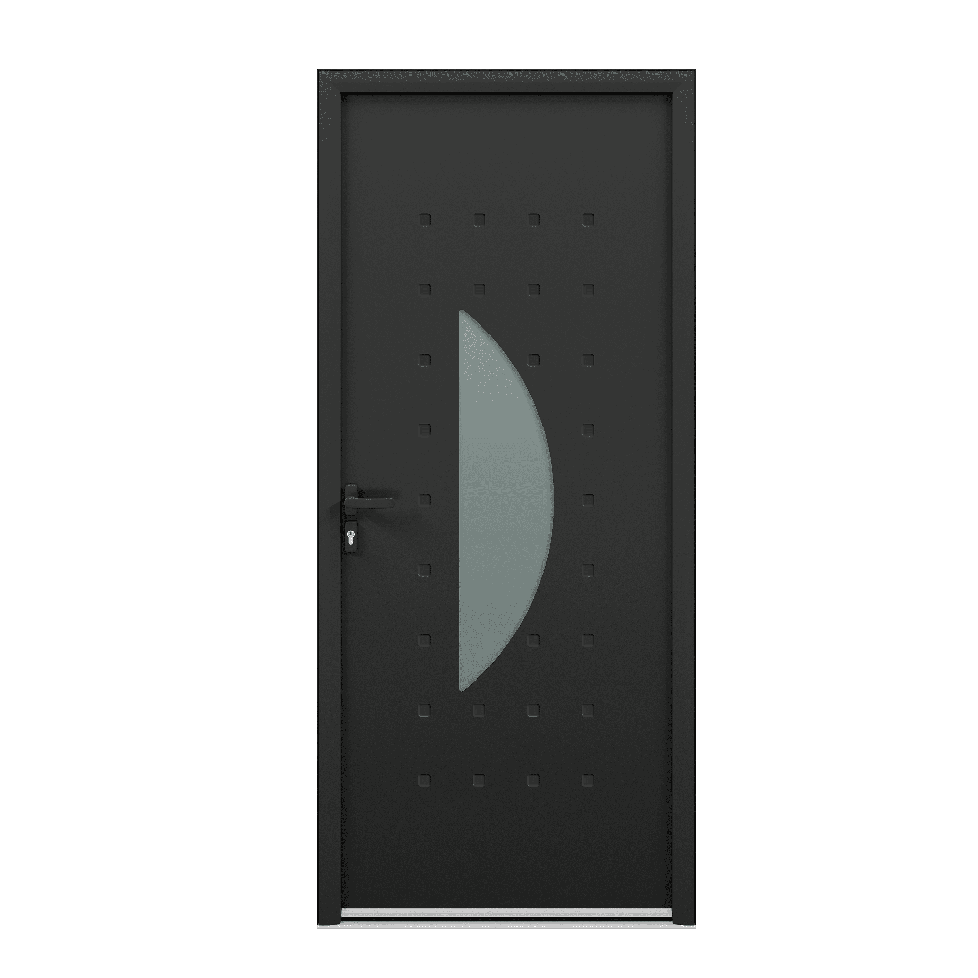 Porte d'entrée acier panneau vitré - Settons